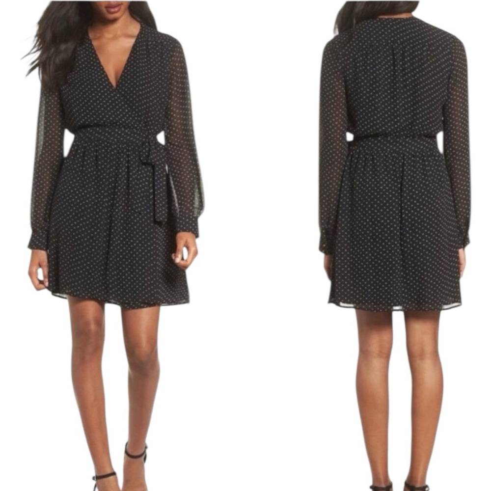 Charles Henry Printed Wrap Dress X-Small